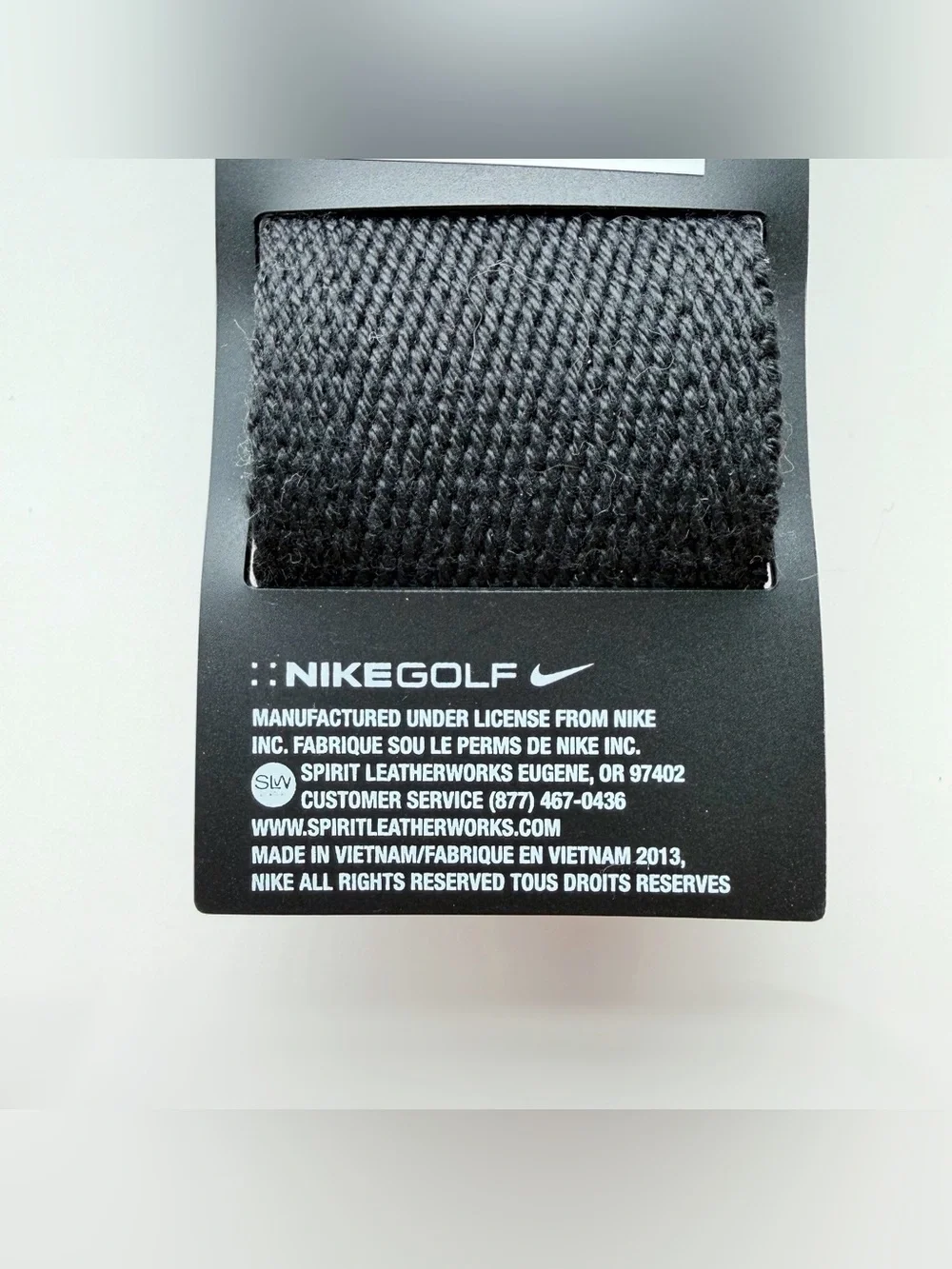 Nike Golf Web Belt Black Adjustable Silver Buckle Golfing Sporty